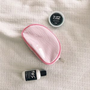 BBW Bath & Body Works Pink Makeup Cosmetics Bag Case